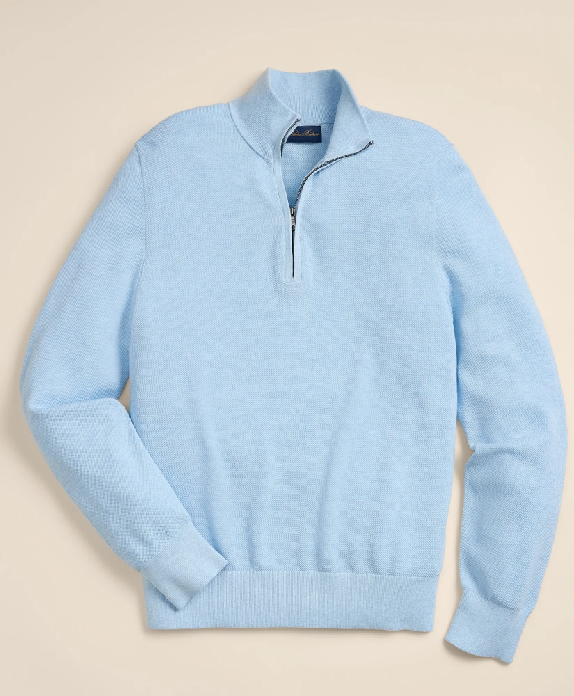 Supima&reg; Cotton Pique Quarter-Zip Sweater, image 2