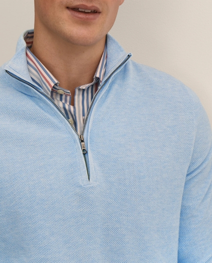 Supima&reg; Cotton Pique Quarter-Zip Sweater, image 3