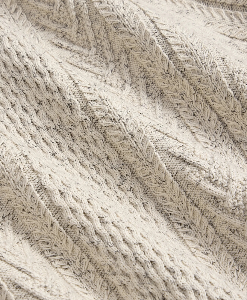 Cotton Quarter-Zip Mouline Fisherman Military Sweater, image 6