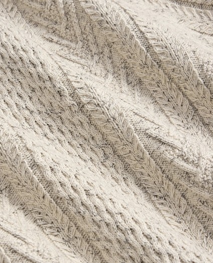 Cotton Quarter-Zip Mouline Fisherman Military Sweater, image 6