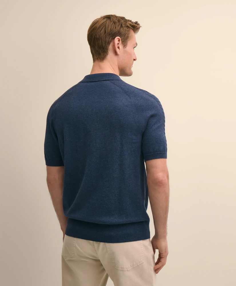 Supima&reg; Cotton Short-Sleeve Argyle Polo Cardigan, image 4