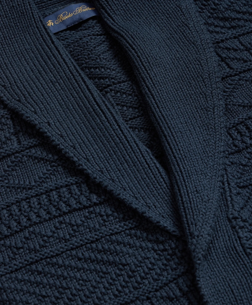 Supima&reg; Cotton Jacquard Belted Shawl Cardigan, image 6