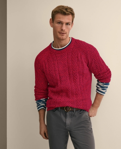 Supima&reg; Cotton Mouline Fisherman Sweater, image 1