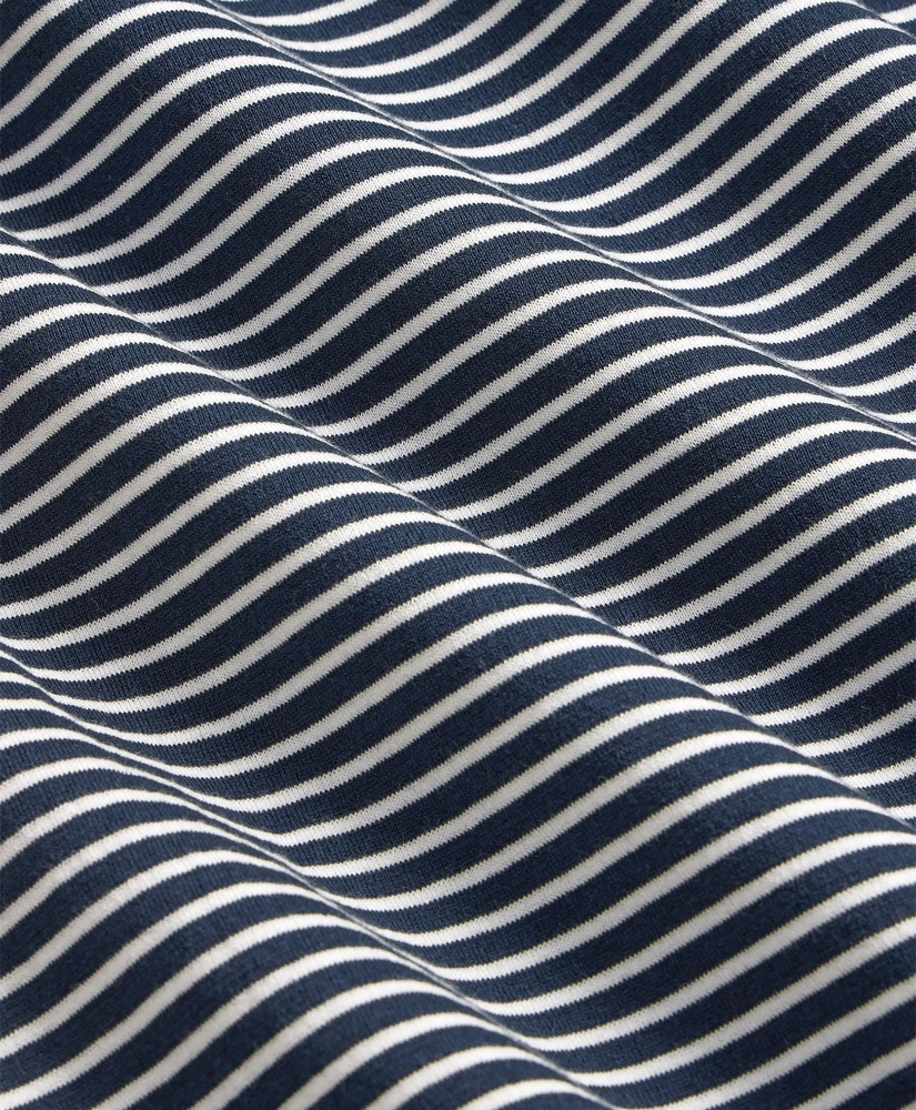 Supima&reg; Cotton Short-Sleeve Mariner Stripe Henley Sweater, image 6
