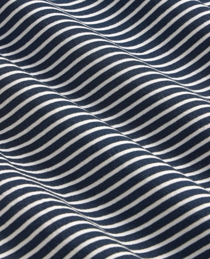 Supima&reg; Cotton Short-Sleeve Mariner Stripe Henley Sweater, image 6