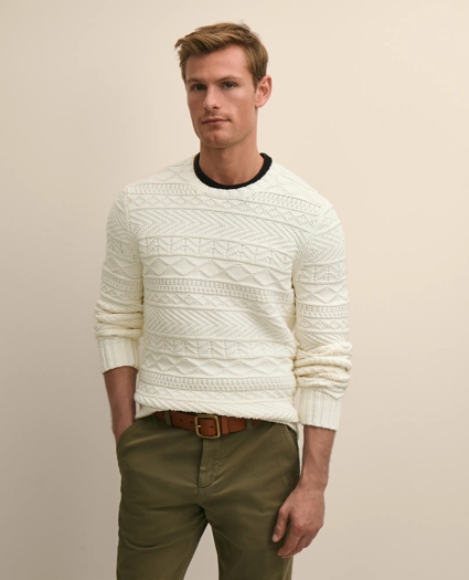 Supima&reg; Cotton Gansey Knit Sweater, image 1