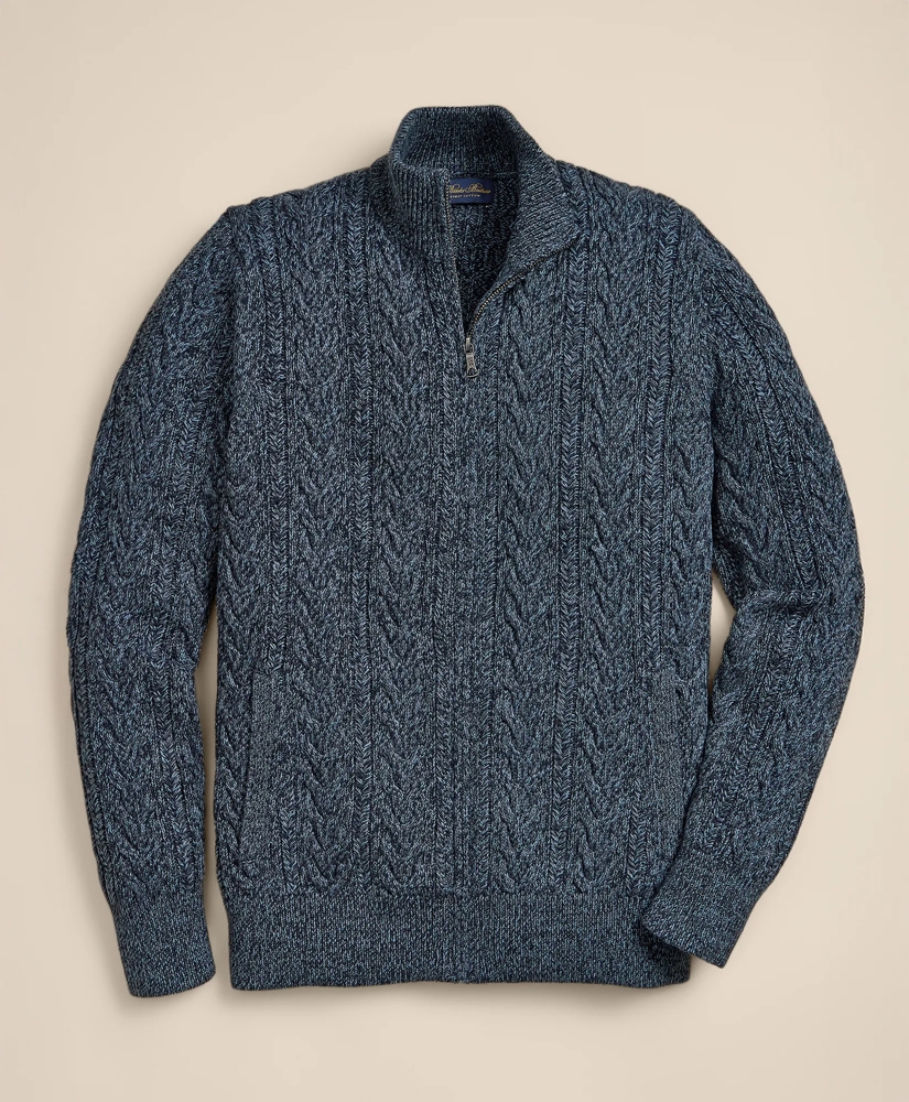 Supima&reg; Cotton Full-Zip Cable Sweater, image 3