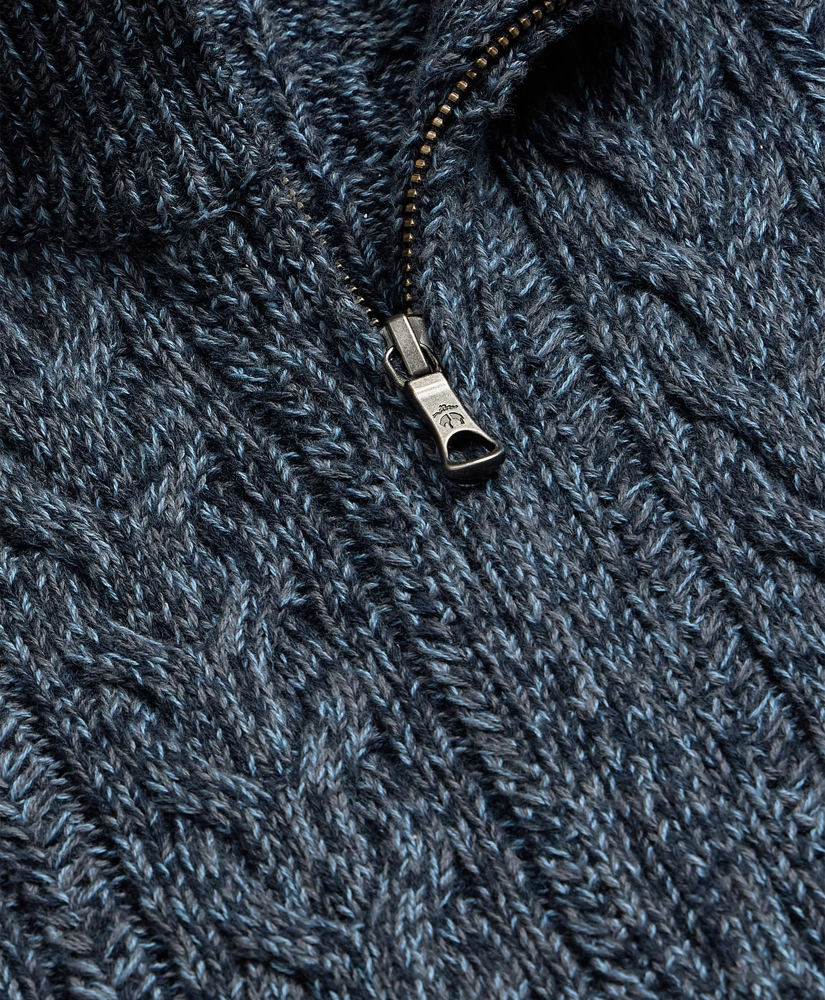 Supima&reg; Cotton Full-Zip Cable Sweater, image 6