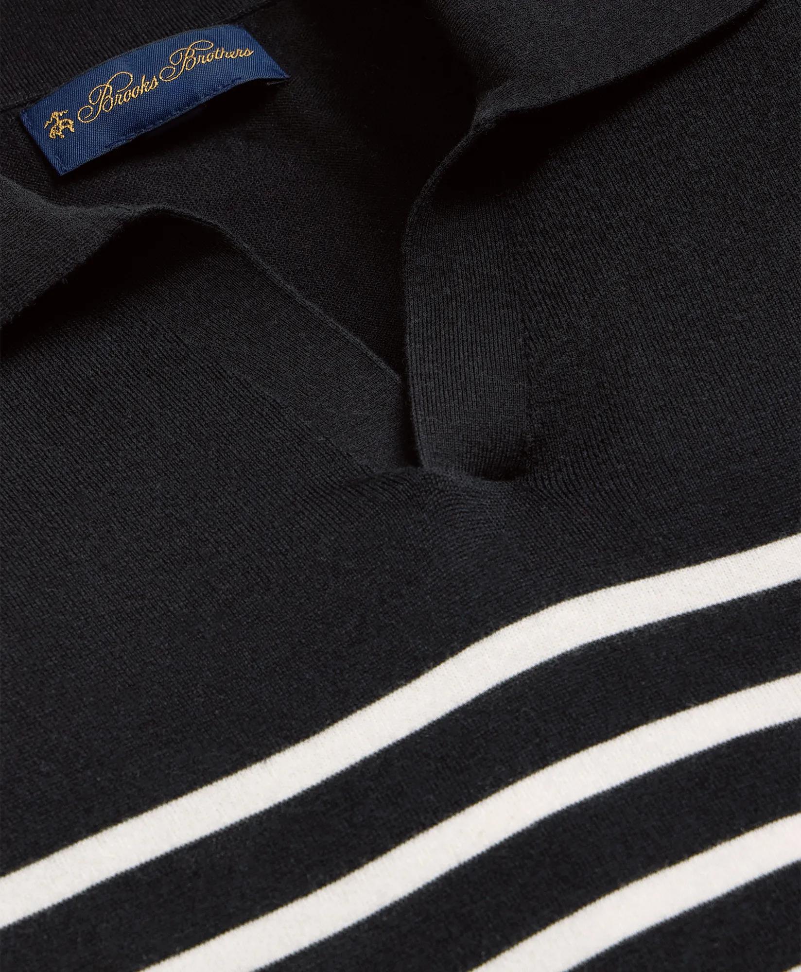 Supima&reg; Cotton Mariner Stripe Johnny Collar Sweater, image 2