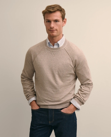 Linen-Cotton-Cashmere Mouline Sweatshirt Sweater, image 1