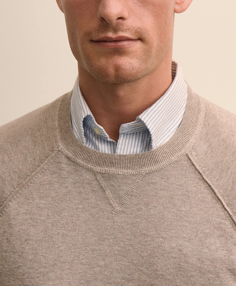 Linen-Cotton-Cashmere Mouline Sweatshirt Sweater, image 3