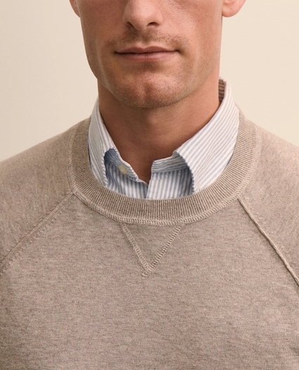 Linen-Cotton-Cashmere Mouline Sweatshirt Sweater, image 3