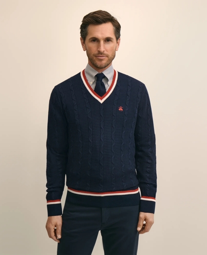 Cotton Lightweight Tennis Sweater, image 1