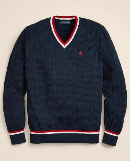 Cotton Lightweight Tennis Sweater, image 2