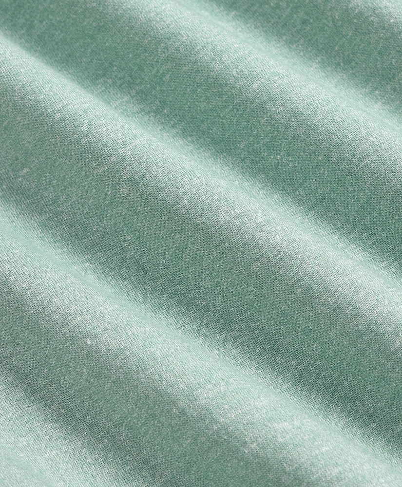 Linen-Cotton-Cashmere Short-Sleeve Mouline Johnny Collar Sweater, image 6