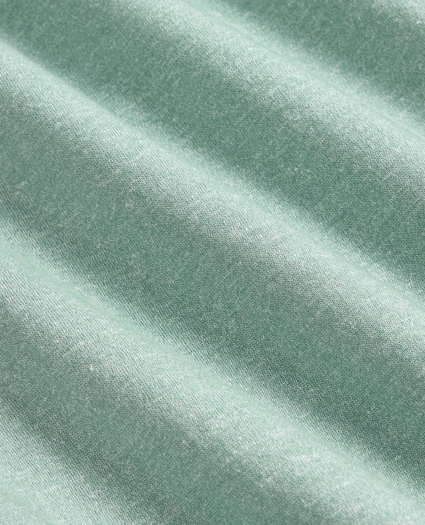 Linen-Cotton-Cashmere Short-Sleeve Mouline Johnny Collar Sweater, image 6