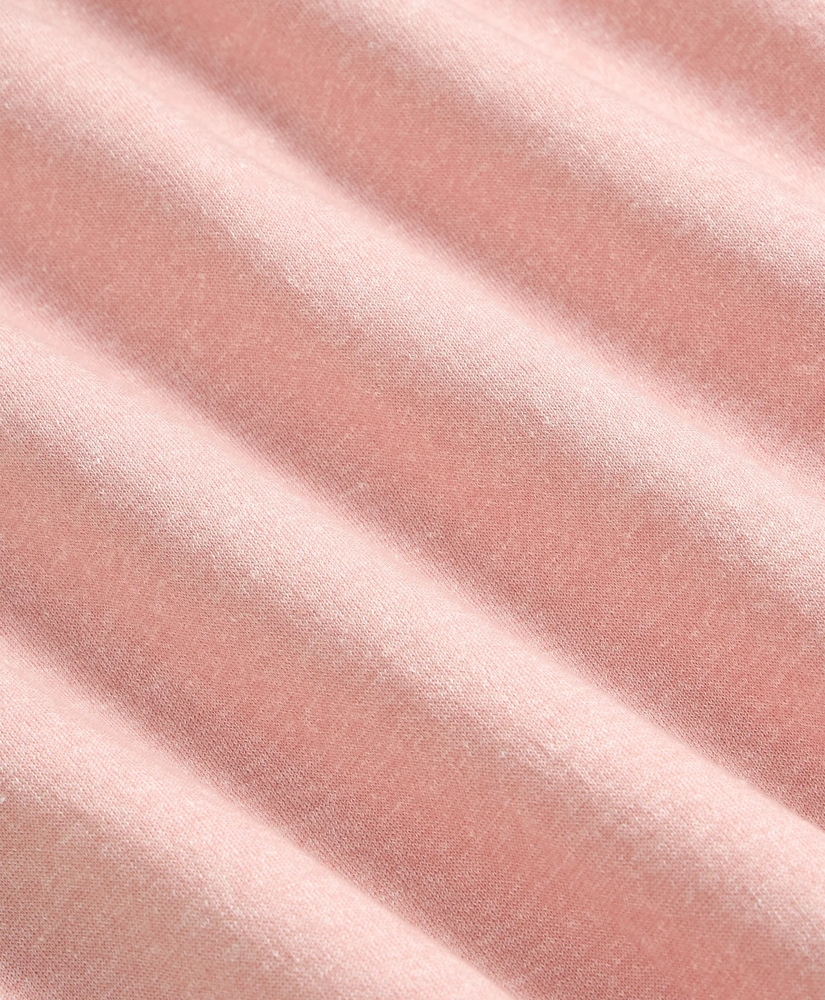 Linen-Cotton-Cashmere Short-Sleeve Mouline Johnny Collar Sweater, image 7