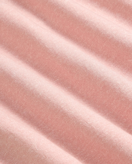 Linen-Cotton-Cashmere Short-Sleeve Mouline Johnny Collar Sweater, image 7