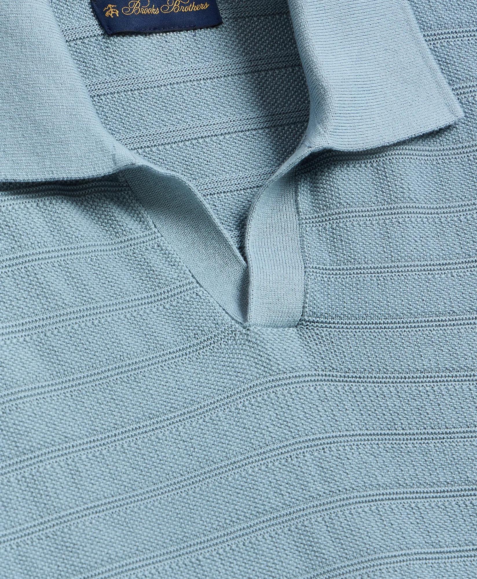 Supima&reg; Cotton Engineered-Stripe Johnny Collar Sweater, image 2