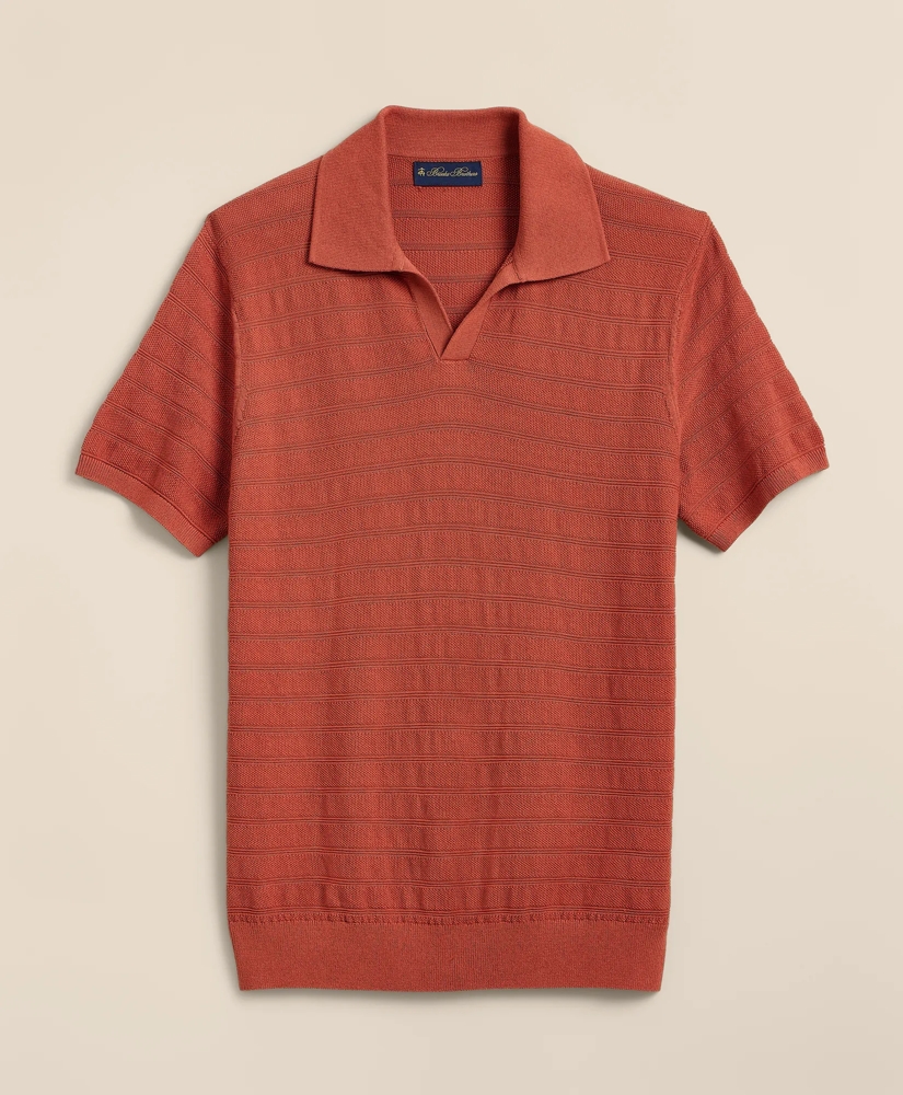 Supima&reg; Cotton Engineered-Stripe Johnny Collar Sweater, image 3