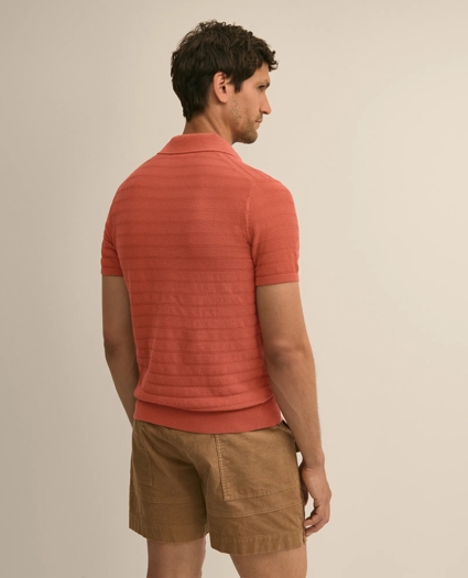 Supima&reg; Cotton Engineered-Stripe Johnny Collar Sweater, image 4