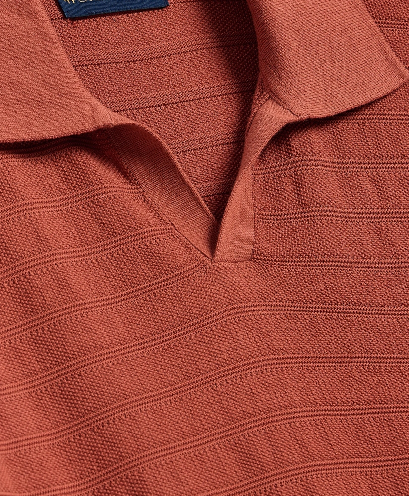 Supima&reg; Cotton Engineered-Stripe Johnny Collar Sweater, image 5