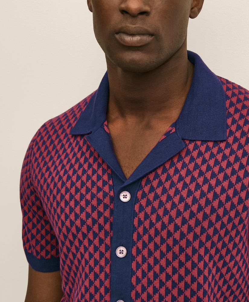 Linen-Cotton Jacquard Johnny Collar Cardigan, image 2