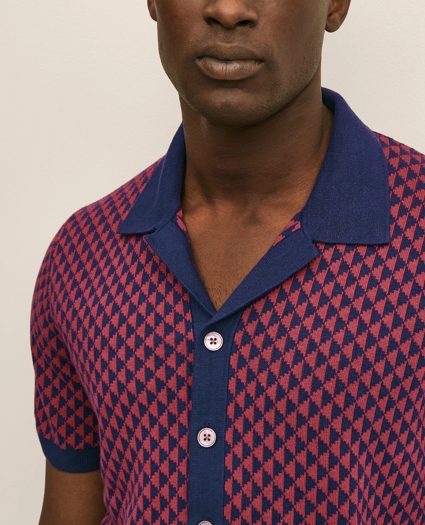 Linen-Cotton Jacquard Johnny Collar Cardigan, image 2