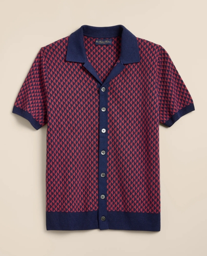 Linen-Cotton Jacquard Johnny Collar Cardigan, image 3