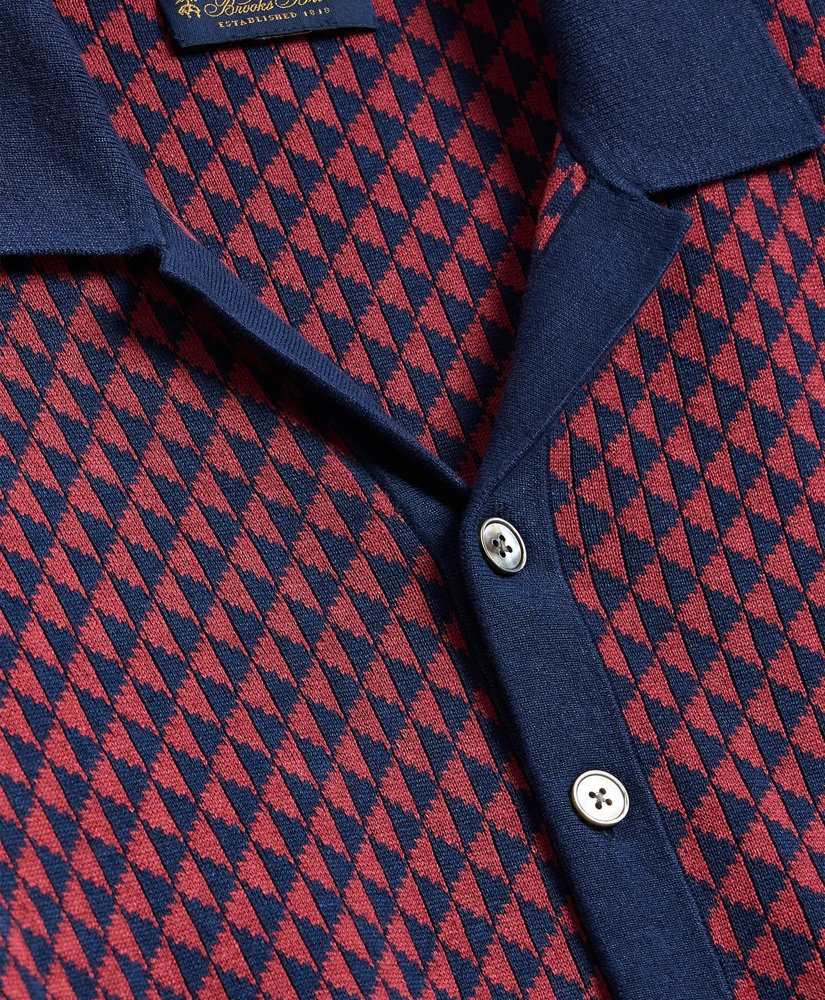 Linen-Cotton Jacquard Johnny Collar Cardigan, image 5