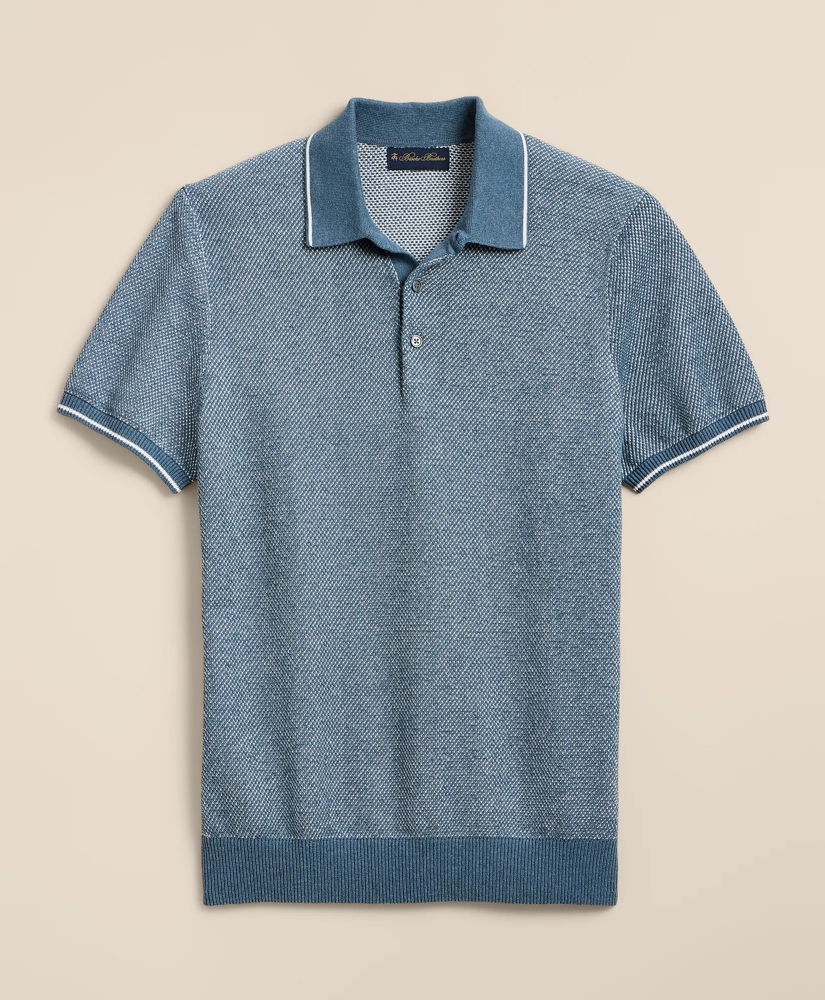 Supima&reg; Cotton Honeycomb Polo Sweater, image 2