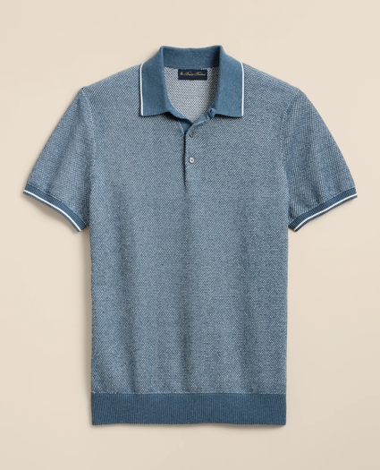 Supima&reg; Cotton Honeycomb Polo Sweater, image 2