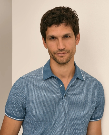 Supima&reg; Cotton Honeycomb Polo Sweater, image 3