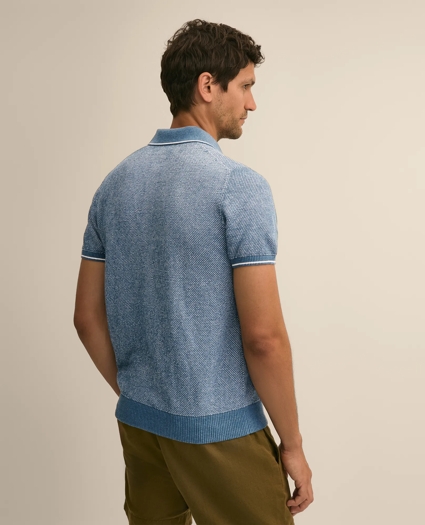 Supima&reg; Cotton Honeycomb Polo Sweater, image 4