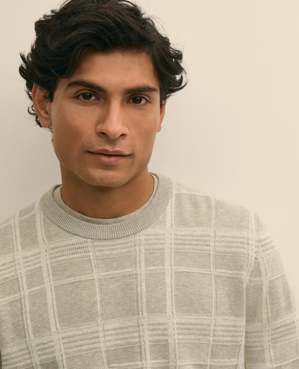 Supima&reg; Cotton Jacquard Plaid Sweater, image 2