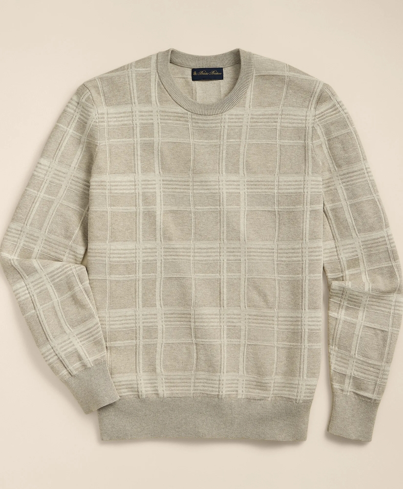 Supima&reg; Cotton Jacquard Plaid Sweater, image 4