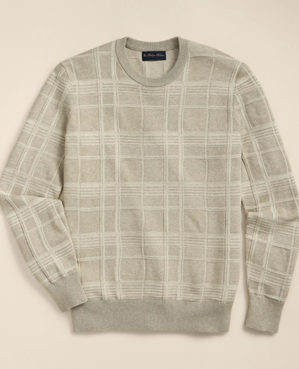 Supima&reg; Cotton Jacquard Plaid Sweater, image 4