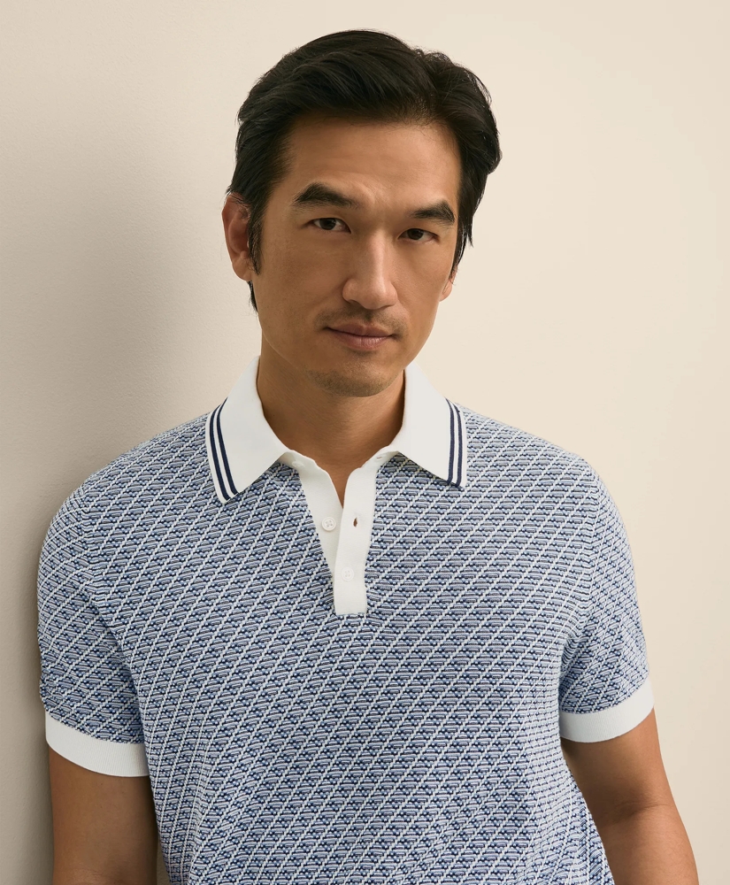 Supima&reg; Cotton Diamond Polo Sweater, image 2