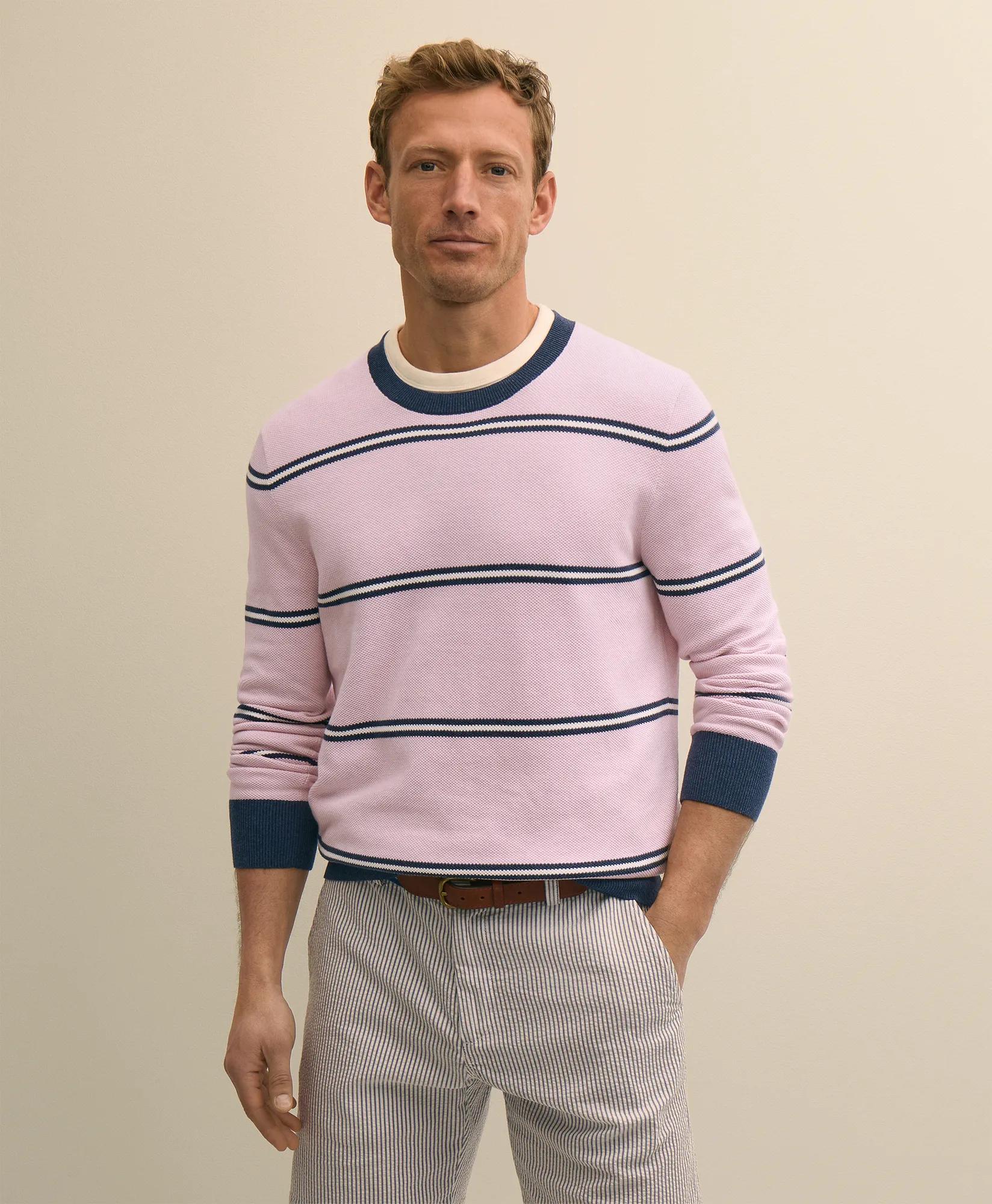 Supima Cotton Pique Crewneck Sweater primary
