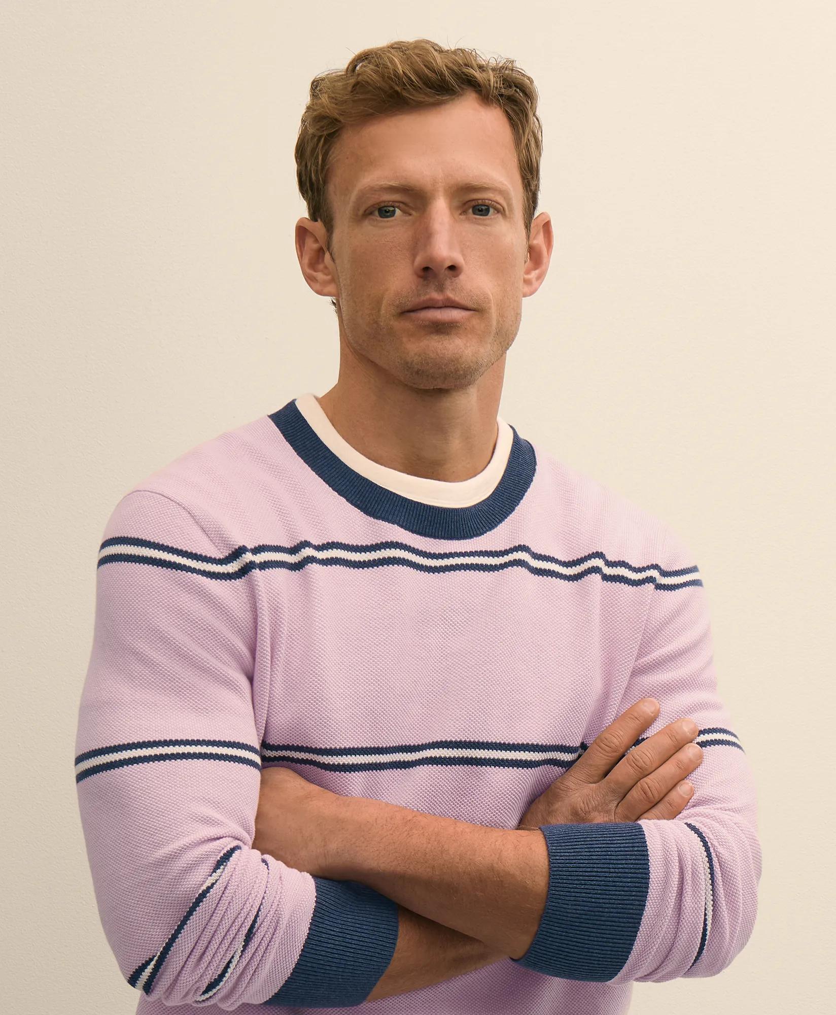 Supima Cotton Pique Crewneck Sweater secondary