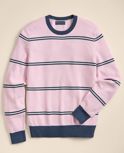Supima&reg; Cotton Pique Crewneck Sweater, image 3