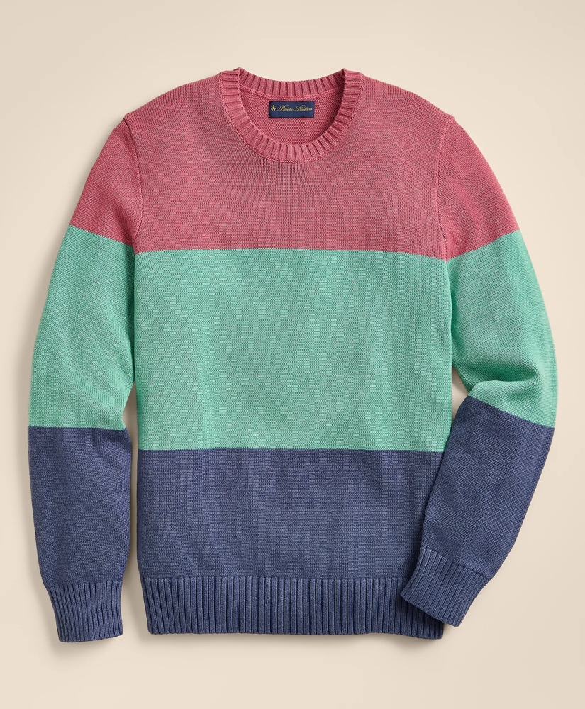 Supima&reg; Cotton Vintage-Inspired Color Block Sweater, image 3