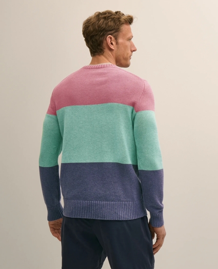 Supima&reg; Cotton Vintage-Inspired Color Block Sweater, image 4