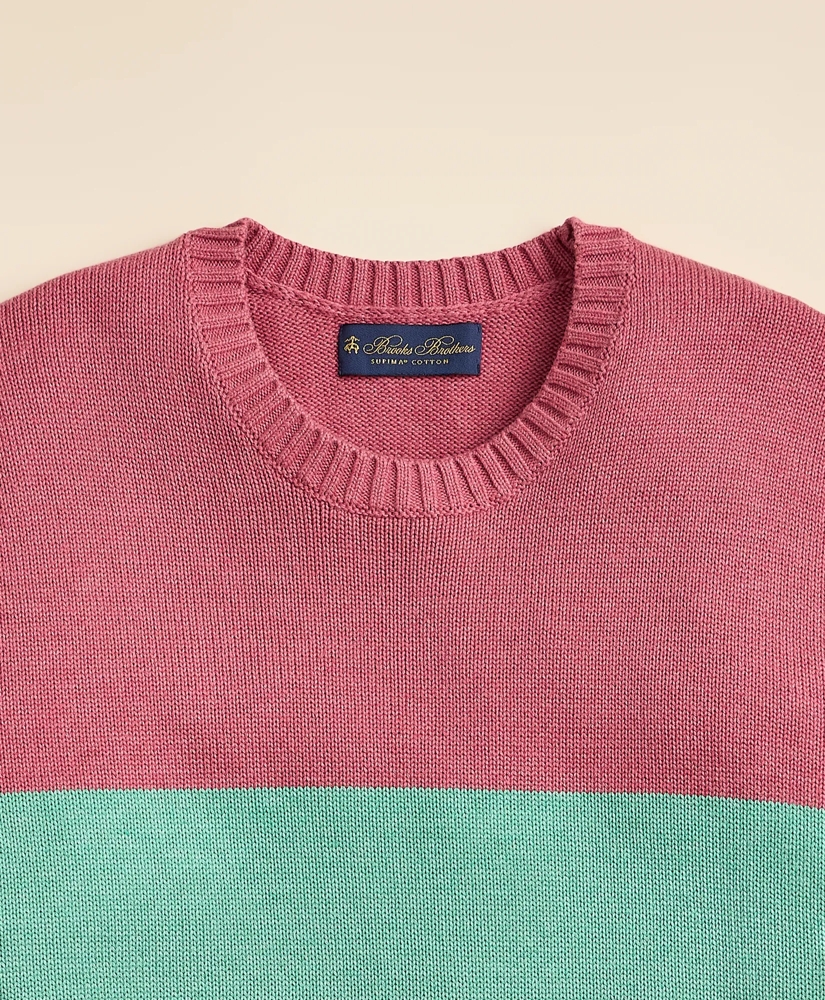 Supima&reg; Cotton Vintage-Inspired Color Block Sweater, image 5