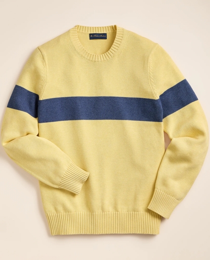 Supima&reg; Cotton Chest-Stripe Sweater, image 1
