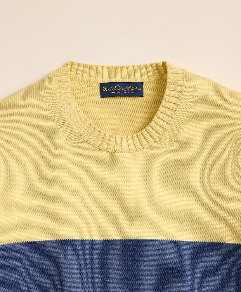 Supima® Cotton Chest-Stripe Sweater