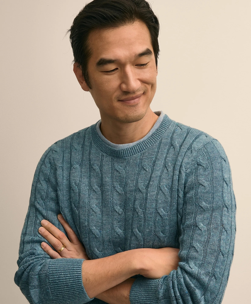 Linen Cable Knit Sweater, image 2