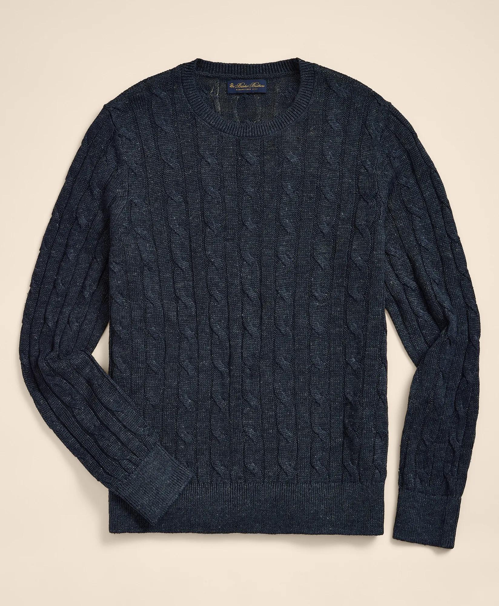 Linen Cable Knit Sweater, image 1