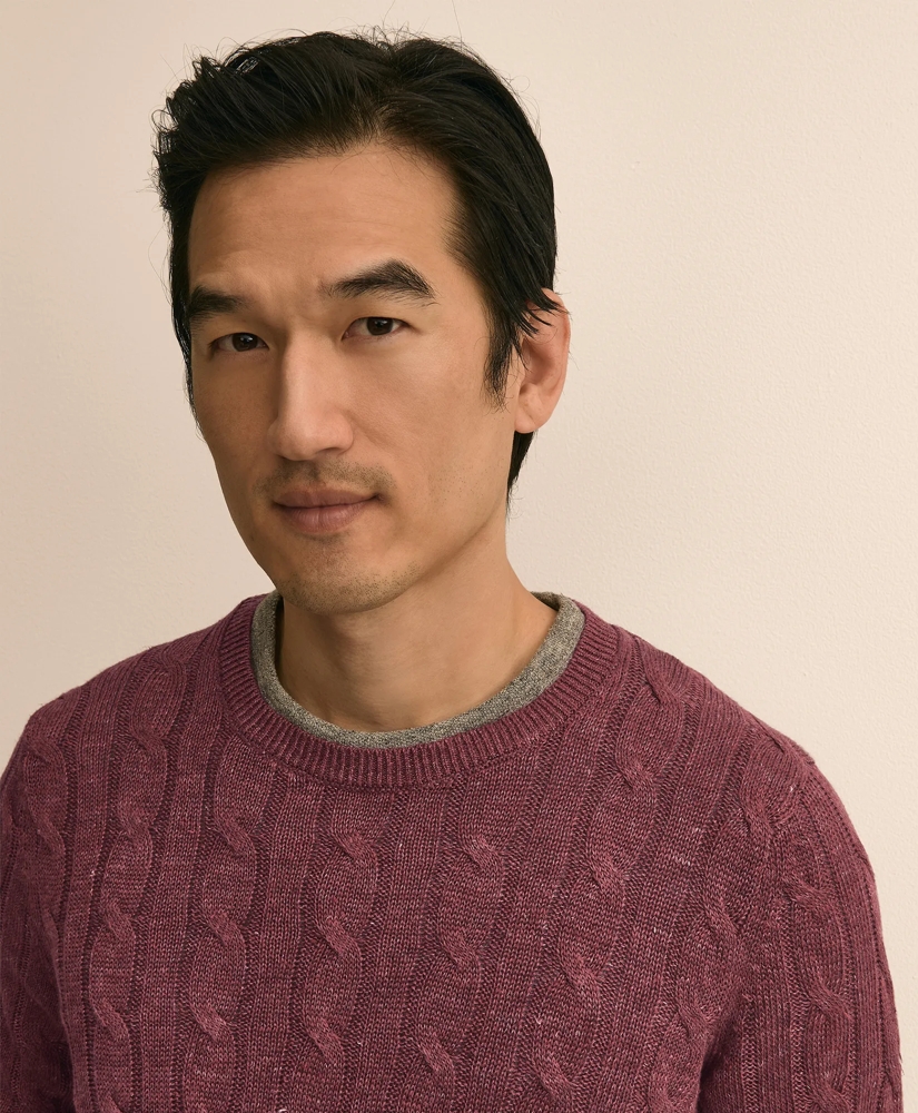 Linen Cable Knit Sweater, image 2