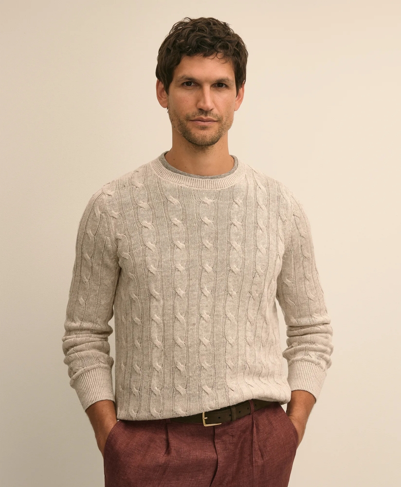 Linen Cable Knit Sweater, image 2